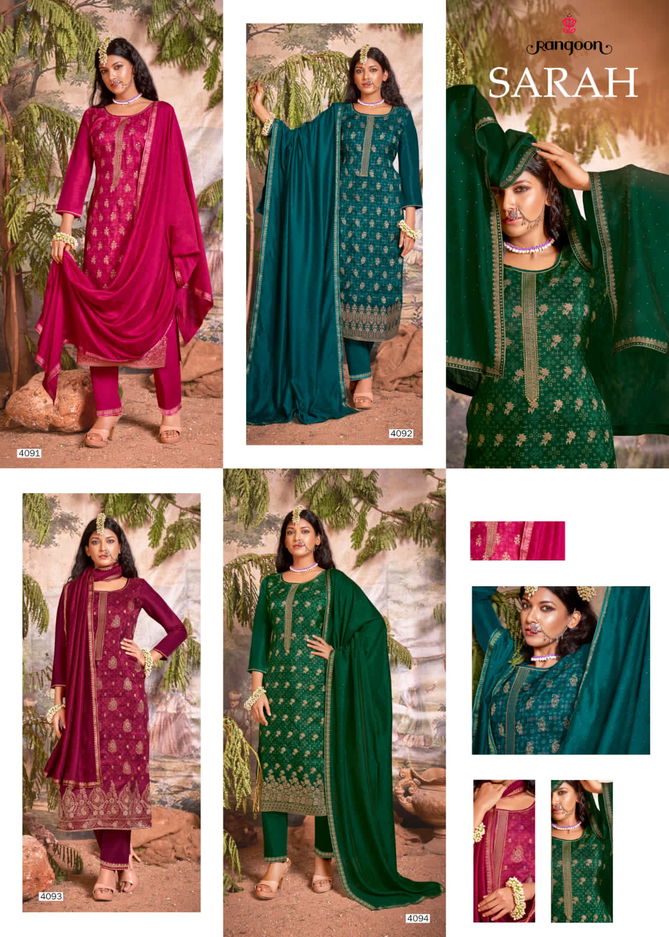 Rangoon Sarah Festive Wear Wholesale  Kurti With Bottom Dupatta Collection